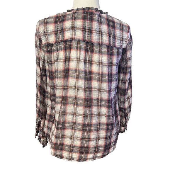 Velvet by Graham & Spencer Women's Red & Black Plaid Button-Down Blouse Size S - Picture 8 of 14